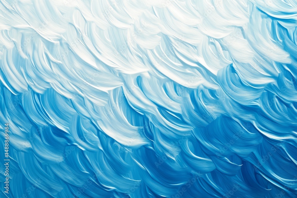 Poster abstract blue and white waves create a calming visual experience with swirling patterns and texture