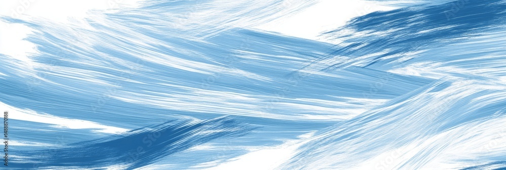 Poster abstract blue background with dynamic brush strokes creating a soothing visual effect in various sha