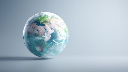 A detailed globe showcasing vivid continents and oceans against a minimalist background.