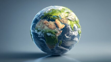 Fototapeta premium A detailed view of Earth showcasing diverse landscapes and environmental features.