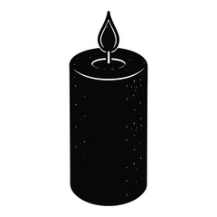 candle on black background