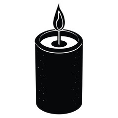 candle on black background