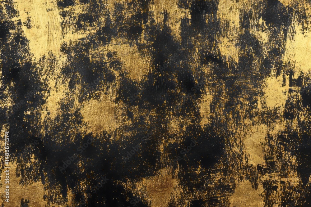 Poster Abstract black and gold textured background with dynamic patterns creating a striking visual impact