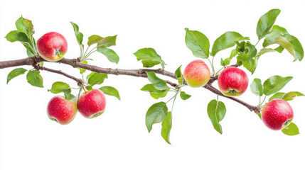 Obraz premium Fresh Beginnings: Apple Tree Branch with Young Green Leaves