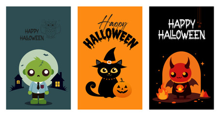 happy Halloween vector and illustration