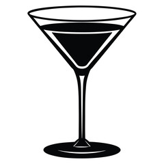 martini glass on black