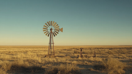 Energy Landscape: Windmill and Pump Jacks in the Permian Basin

