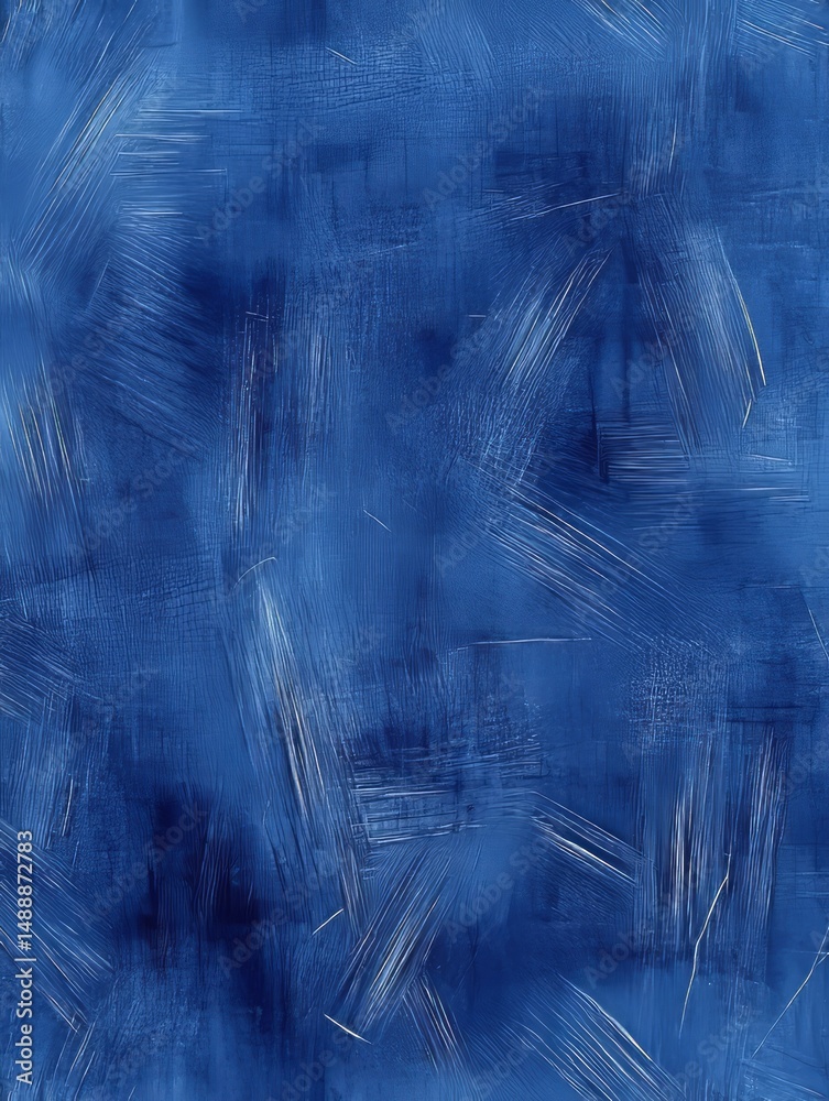 Poster Abstract blue background with textured patterns and brush strokes creating a dynamic visual effect in a serene environment