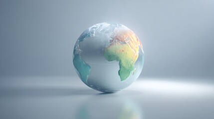 Fototapeta premium A realistic globe representing Earth with vibrant continents and oceans.