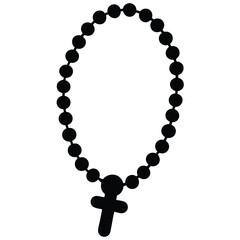 rosary beads isolated on white