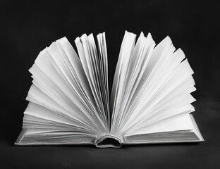 Open Book on Black Background - A Timeless Image