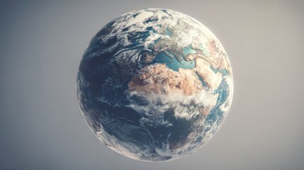 Fototapeta premium A stunning view of Earth from space showcasing vibrant continents and swirling clouds.