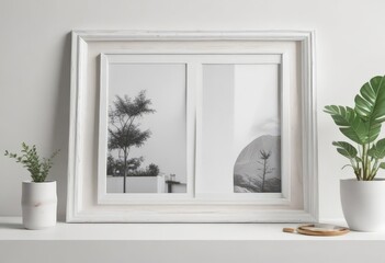 Stylish photo frame collage mockup on white background, mockup,  interior,  photography