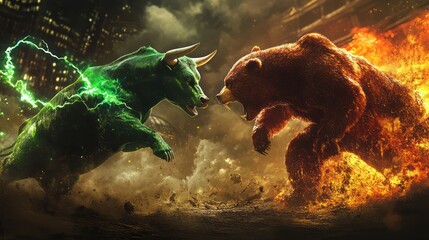 Bull and bear market clash (4)