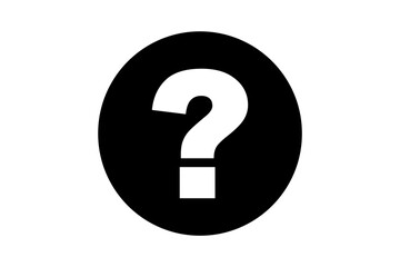 Question mark icon on round black background png file type
