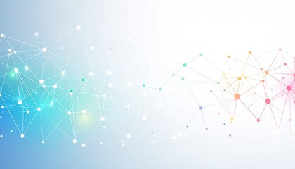 Abstract Network of Connected Dots and Lines in Soft Gradient Colors for Digital Technology and Innovation Concepts