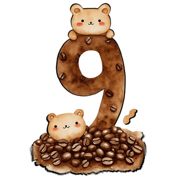 Number 9 coffee pattern