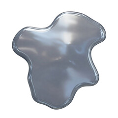 Metallic liquid splash shape isolated on transparent