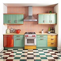 Retro Kitchen with Vibrant Colors