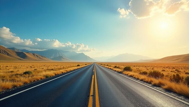 Defensive driving techniques shown on empty road, clear, horizon, lesson