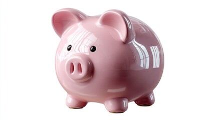 Obraz premium Shiny Pink Piggy Bank for Saving Money Financial Planning and Budgeting Goals