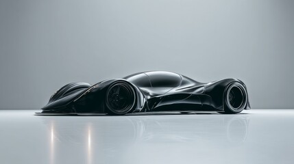Sleek black sports car design showcasing modern automotive innovation.