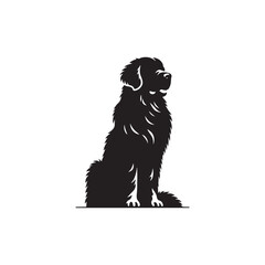 Majestic Leonberger dog silhouette vector featuring a powerful, gentle giant breed. Perfect for pet lovers, breed enthusiasts, logo designs, dog art, and graphic illustration projects.
