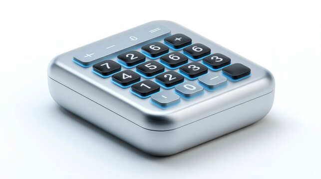 Modern Calculator with Sleek Design and Blue Backlit Buttons for Efficient Mathematical Computa
