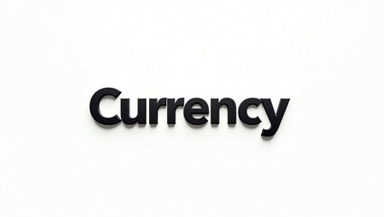 Modern currency text displayed on a neutral background in a minimalist style