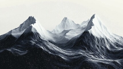 137. Mountains flowing like liquid under a starlit sky