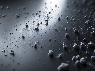 Celestial Dust: An abstract exploration of scattered, granular elements with a stark monochrome aesthetic, evoking the enigmatic allure of cosmic dust and particles.