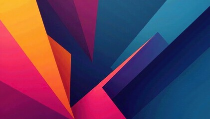 Fototapeta premium Geometric abstract shapes, modern color palette, sharp lines, pattern, artwork