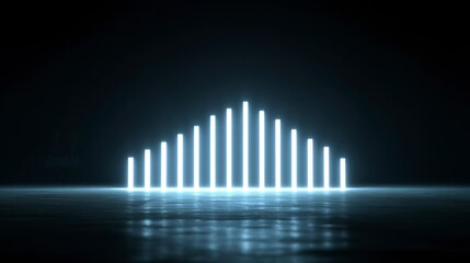 Naklejka premium Glowing Bar Graph in Dark Environment Modern Futuristic Design for Technology and Data Visual