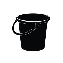 Plastic bucket silhouette isolated on white background. Bucket icon vector illustration design.