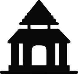 a temple isolated silhouette