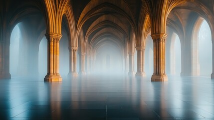 Obraz premium Misty Gothic Architecture