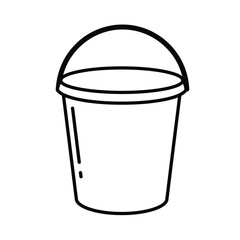 Plastic bucket silhouette isolated on white background. Bucket icon vector illustration design.