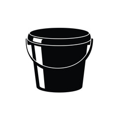 Plastic bucket silhouette isolated on white background. Bucket icon vector illustration design.