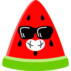 Watermelon Cool Face Cartoon