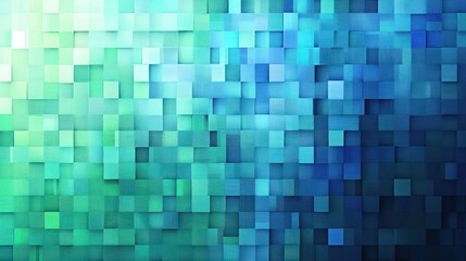 Fototapeta premium Abstract mosaic of squares in teal and blue tones