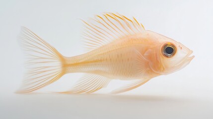 Obraz premium Pale Yellow Freshwater Fish Aquatic Life Detailed Studio Shot Elegant Tropical Fish Nature Wildlife Animal Underwater World Ocean Beautiful Bright Light 
