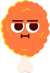 Fried Chicken Indifferent Face Cartoon