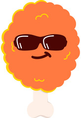 Fried Chicken Cool Face Cartoon