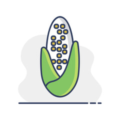 Corncob vector isolated icon Agriculture sign