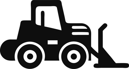 bulldozer isolated silhouette