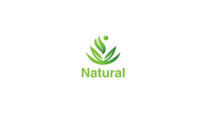 Agriculture Logo, Natural  combination of person shape with leaf, icon.