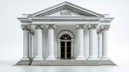Fototapeta premium Classical Architecture with Pillars and Pediment A Symbol of Stability and Trust in Financial