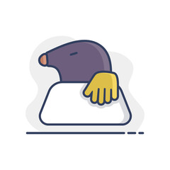 Mole isolated vector icon for garden craft