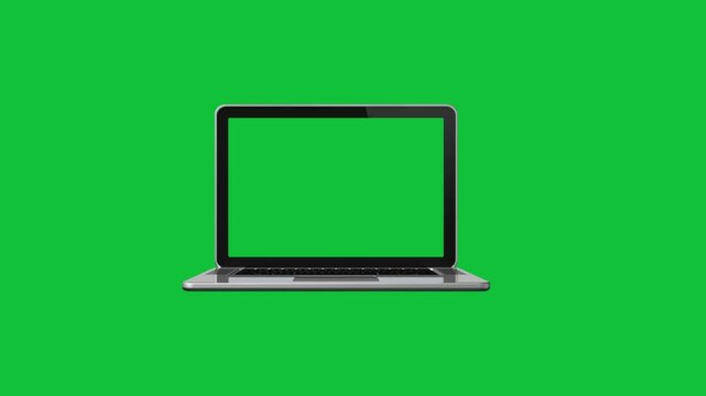 laptop computer with green screen