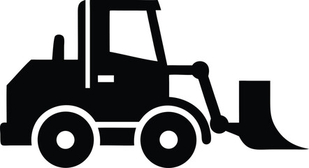 bulldozer isolated silhouette